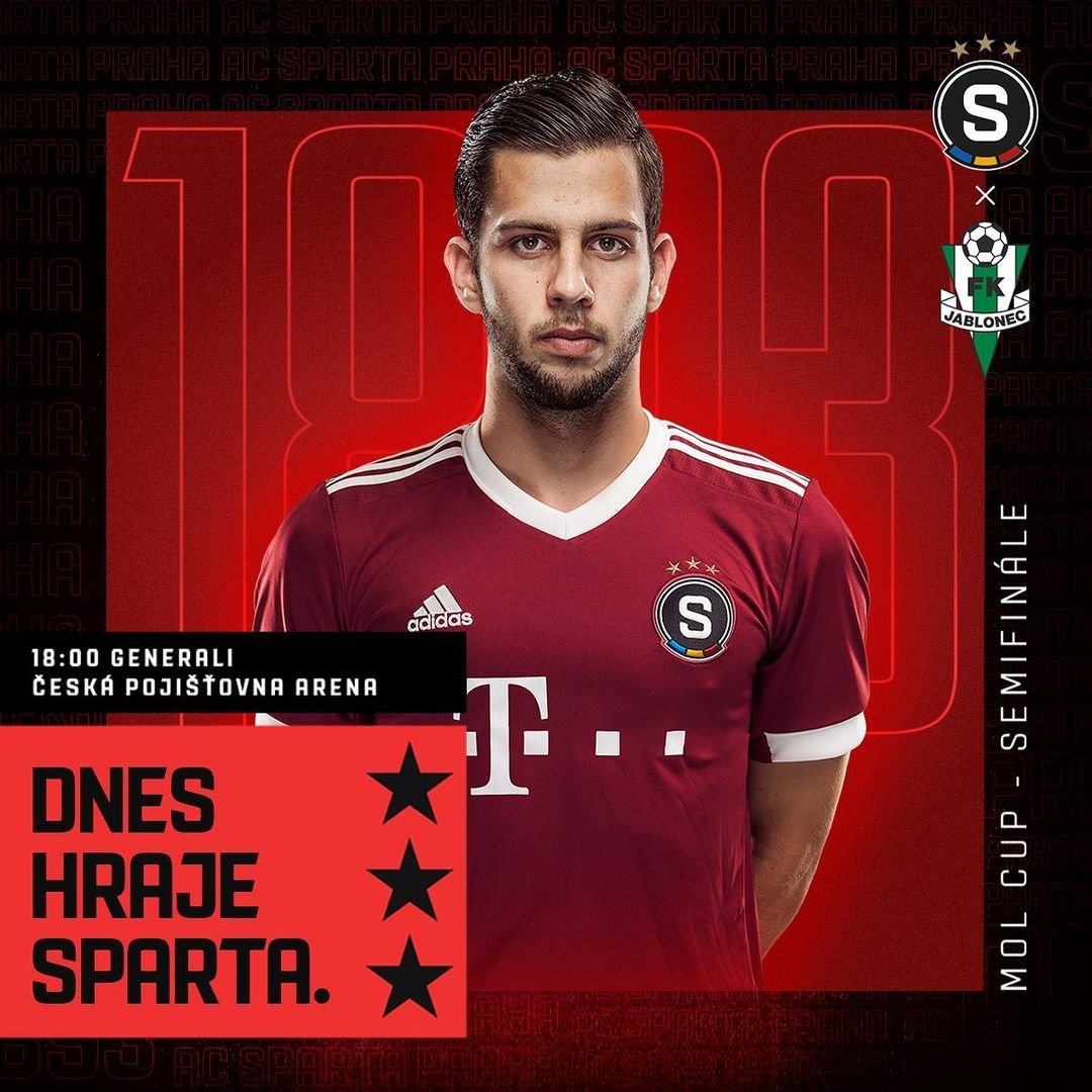 ??❤️ V MOL Cupu nás od trofeje dělí už jen dvě vítězství. První krok je třeba udělat dnes!

? Semifinále začíná v 18:00 na Letné a přímý přenos nabídne @sport_ct! #acsparta